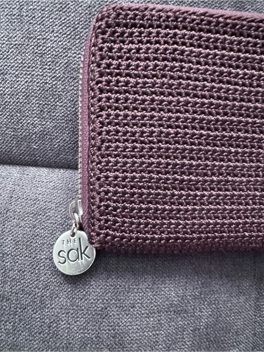 The Sak Brown Crochet Zip Around Wallet Boho Organizer